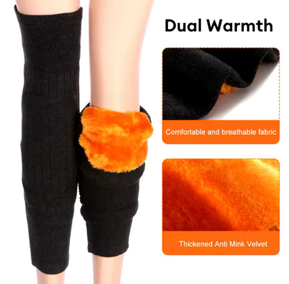 2 Pcs Warm Wool Knee Pads Super Elastic Knees Sleeves Support Protector